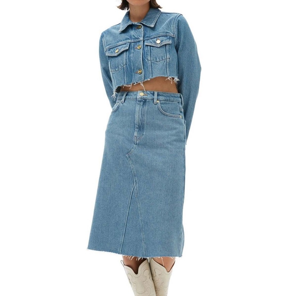GANNI Heavy Denim Midi Skirt